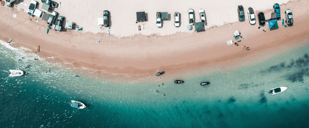 Birds eye view of Moreton Island Beach