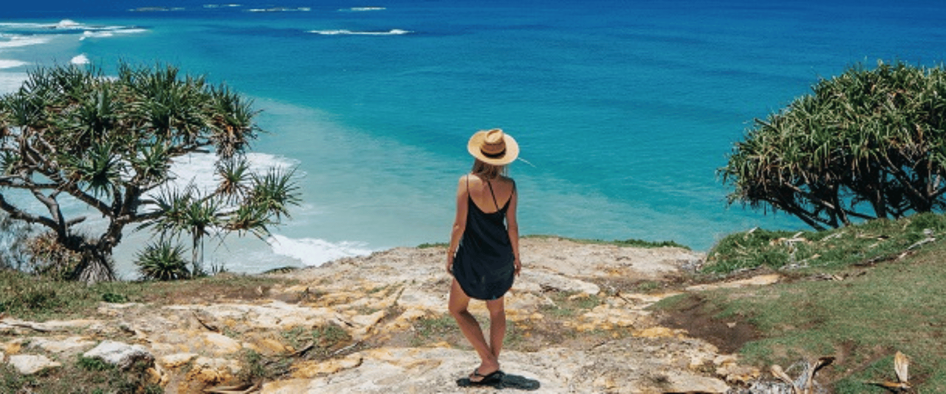 Brisbane tours woman overlooking sea